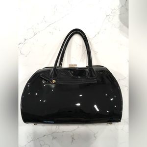 Glossy black satchel
